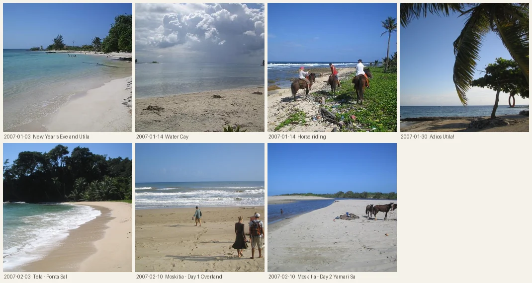 Seven different photographs, all uploaded as beach.jpg